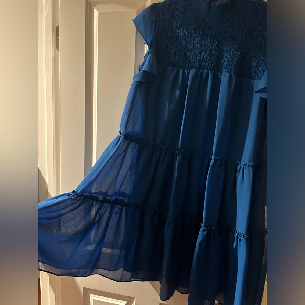 High neck blue dress-never worn!